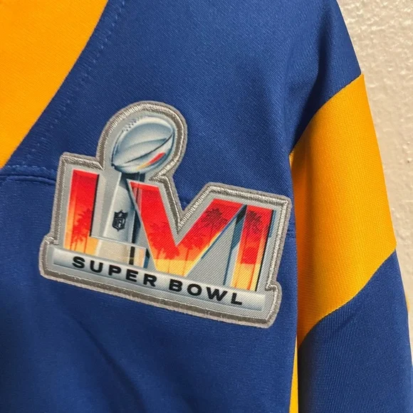 Nike Rams Blue and Gold Super Bowl LVI Patch Jersey Kupp #10 - Picture 2 of 6